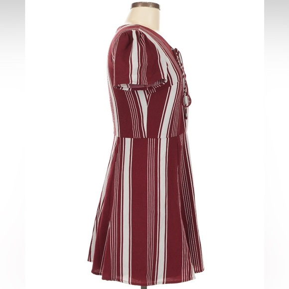 Lovers + Friends Compass Stripe Lace-Up Fit & Flare Dress | NWT - Picture 3 of 8